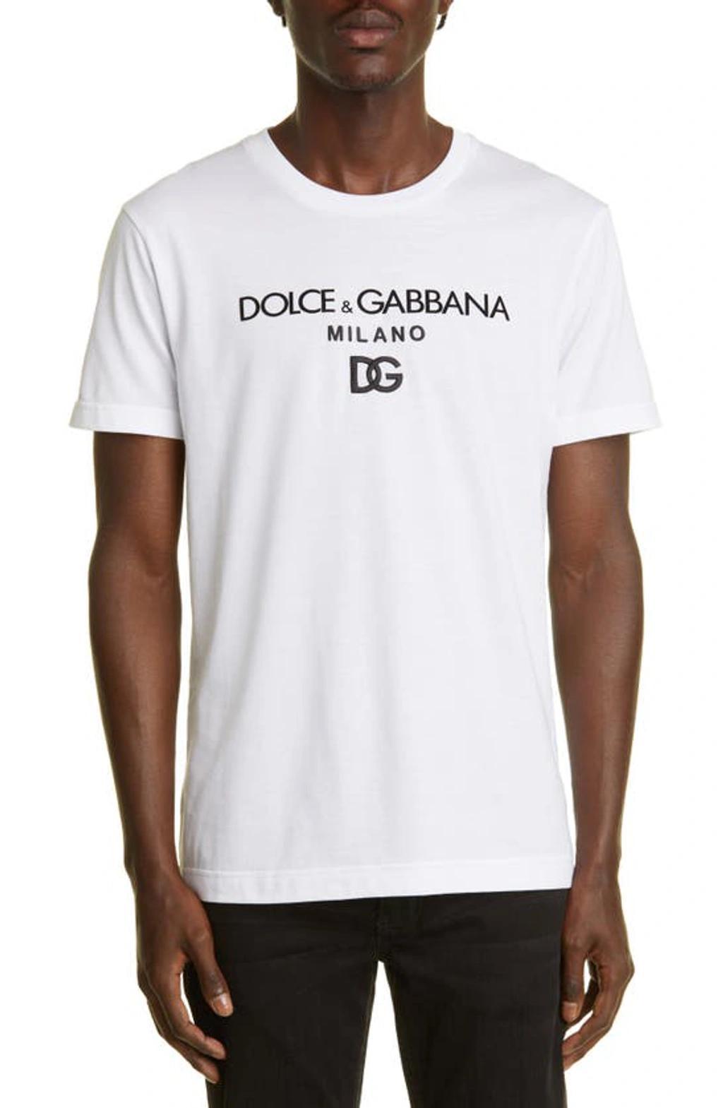 Cotton T-shirt With Dg Embroidery And Patch In White Product Image