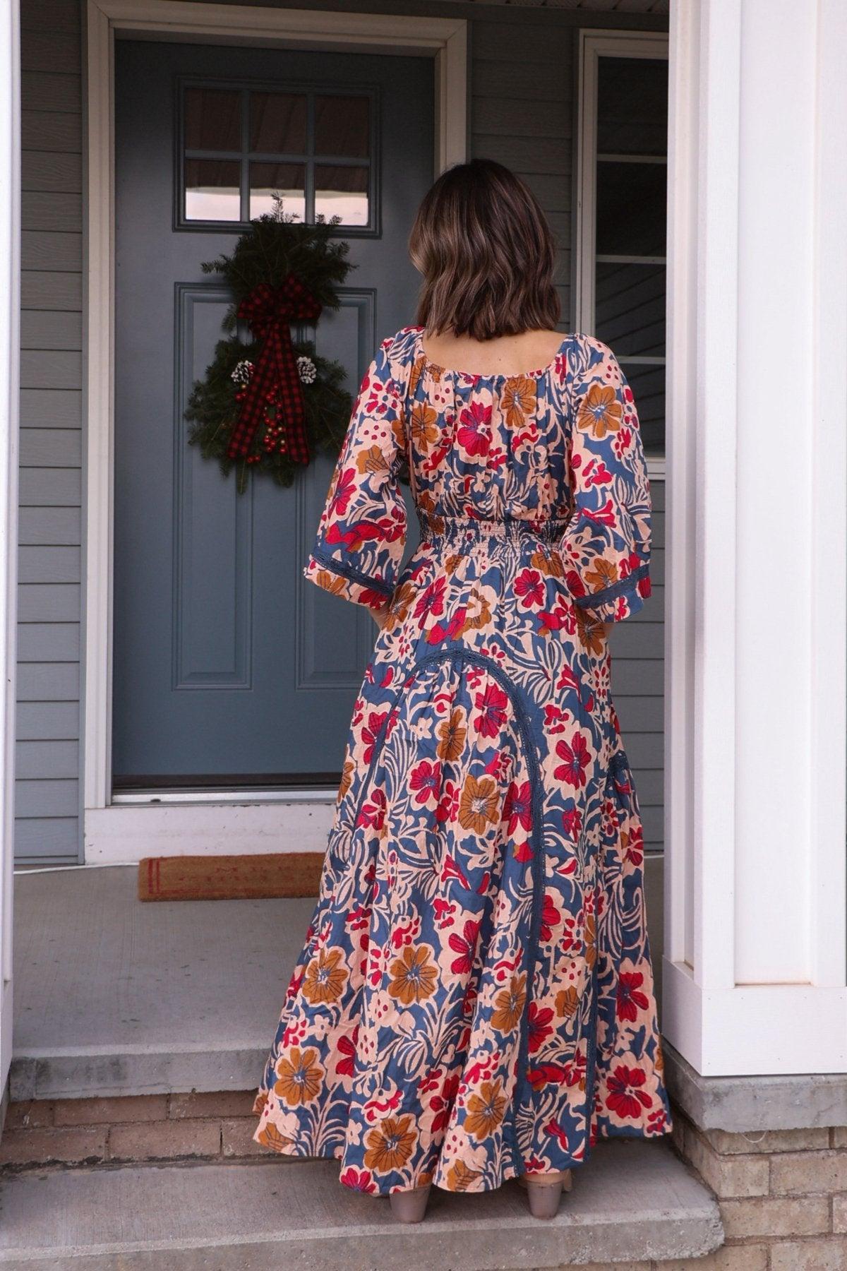 Free People Navy Multi Print Dixie Maxi Dress Product Image