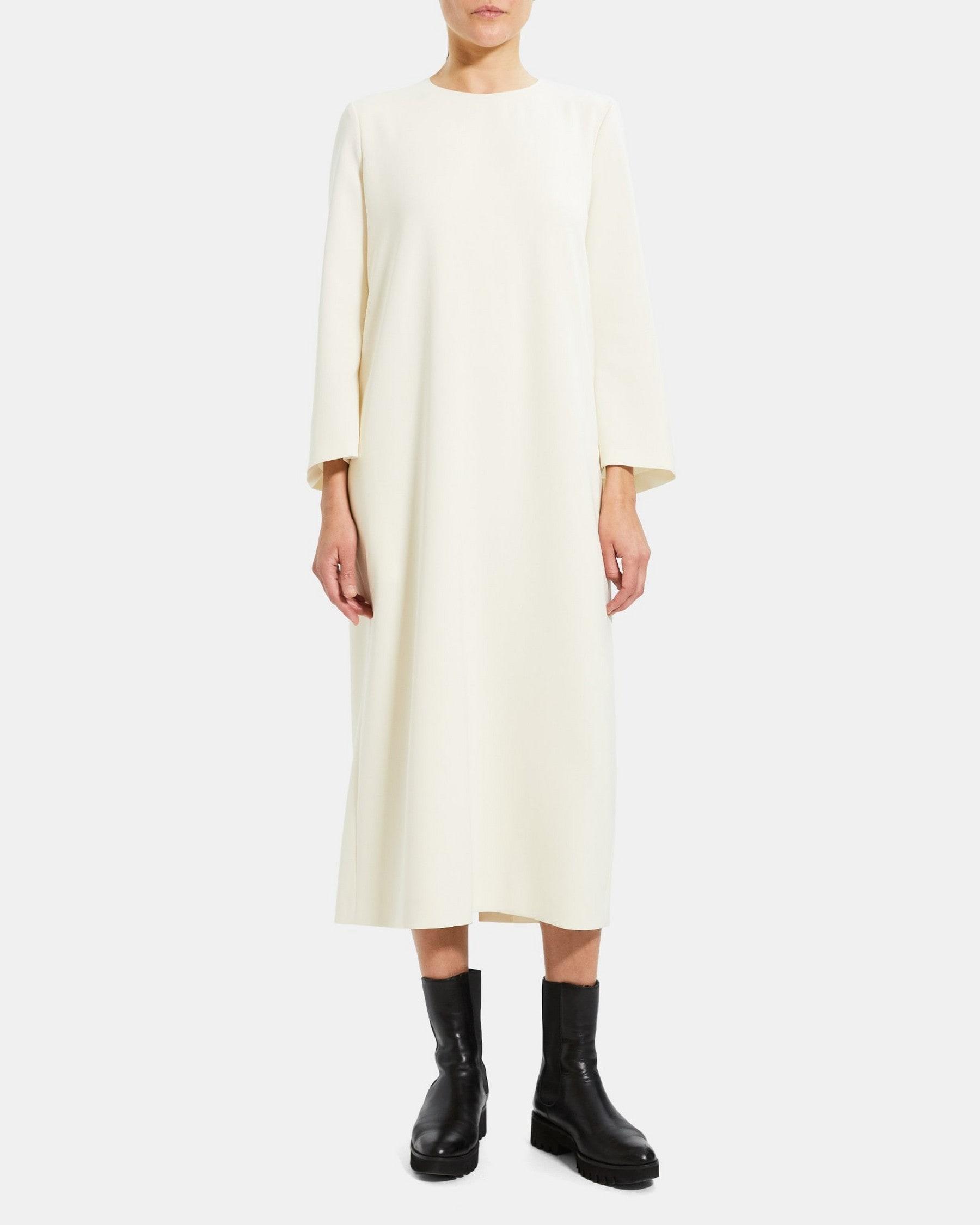 Relaxed Midi Dress in Crepe Product Image