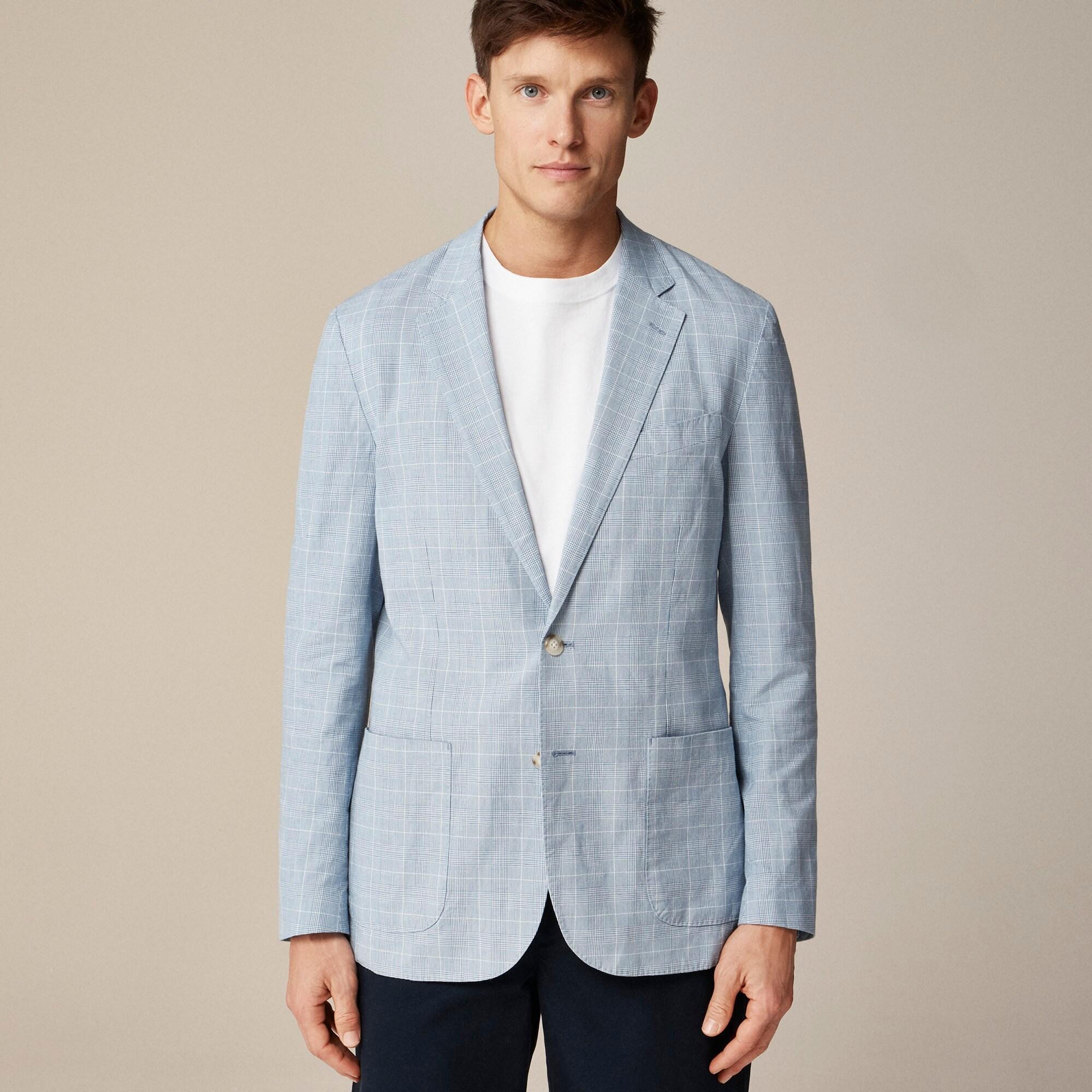 Ludlow Slim-fit unstructured blazer in Irish cotton-linen blend Product Image