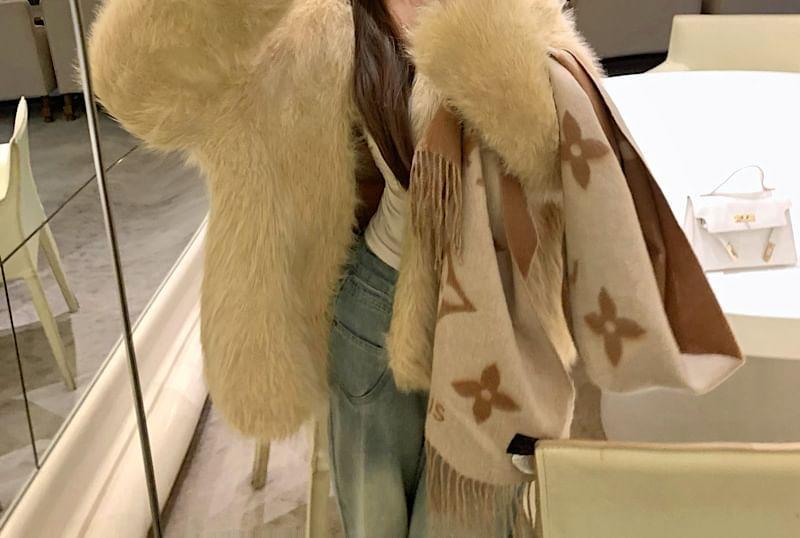 Open-Front Faux-Fur Coat Product Image