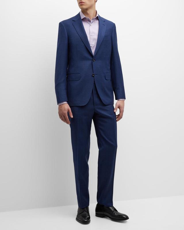 Canali Men's Plaid Wool Suit - Size: 56R EU (44R US) - NAVY Product Image