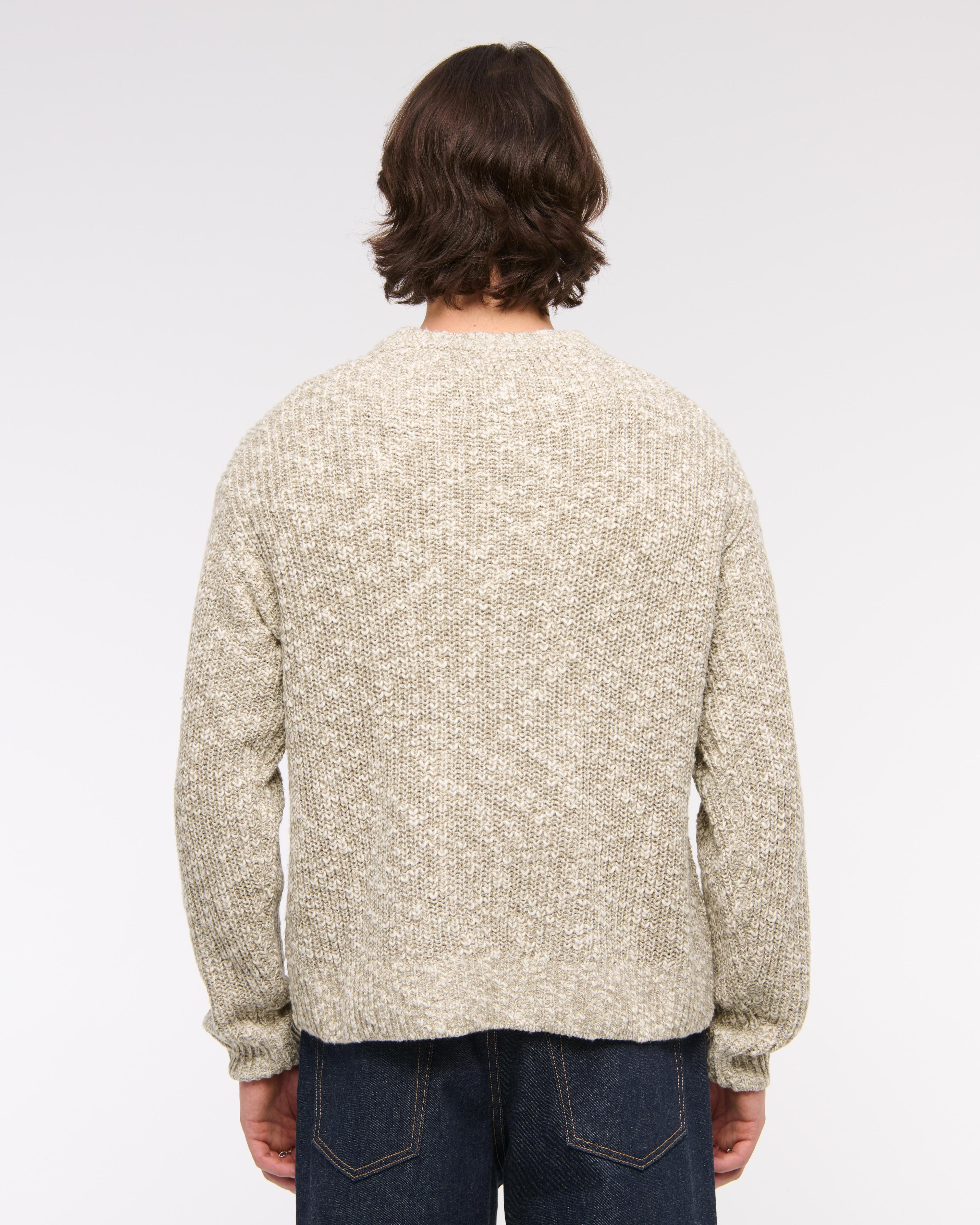 Oversized Textural Marled Crew Sweater Product Image