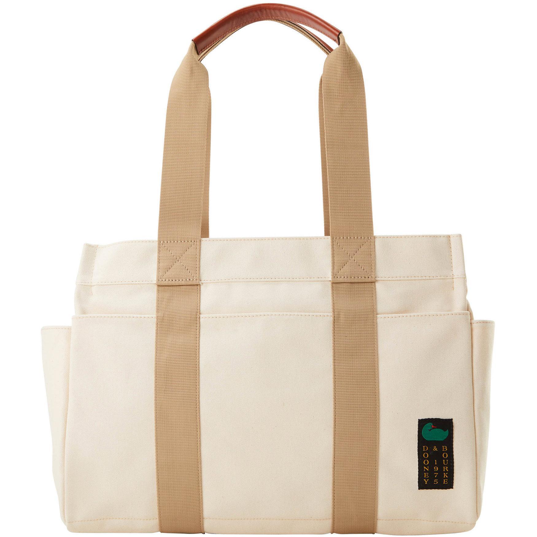 Dooney & Bourke Womens Canvas Fabric Tote Shopping Bag 45 in Natural Product Image