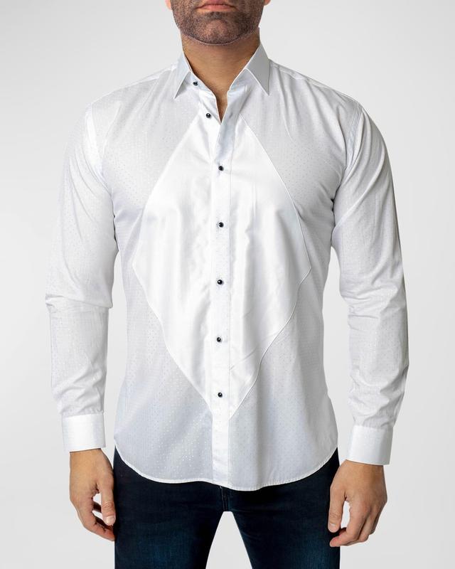 Maceoo Fibonacci Regular Fit Dot Print Cotton Button-Up Shirt Product Image