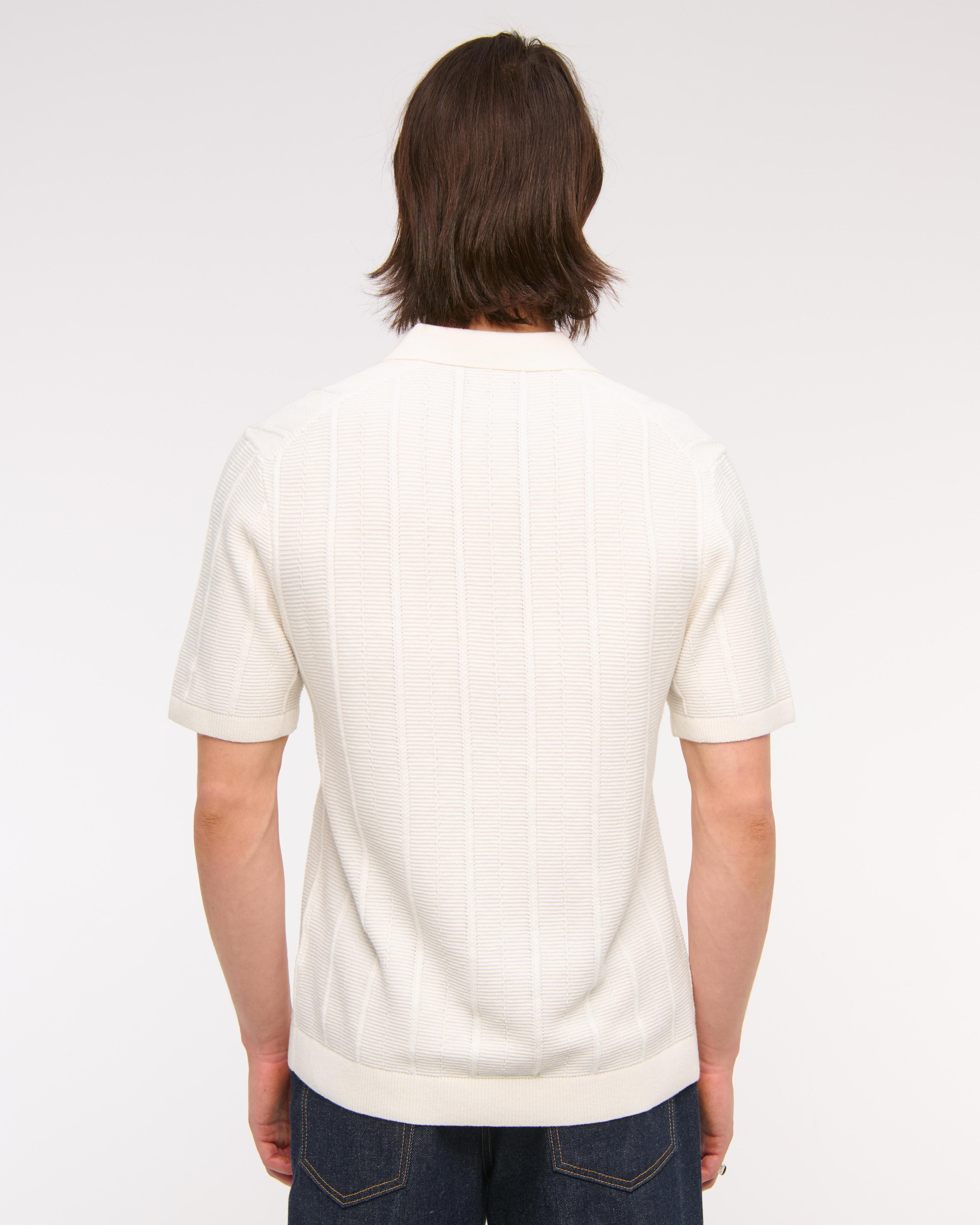 Textural Stripe Zip Sweater Polo Product Image