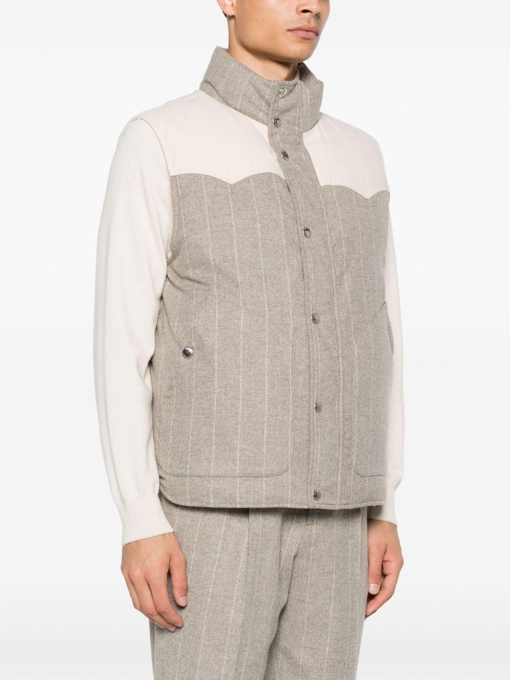 BRUNELLO CUCINELLI Pinstriped Gilet In Neutrals Product Image