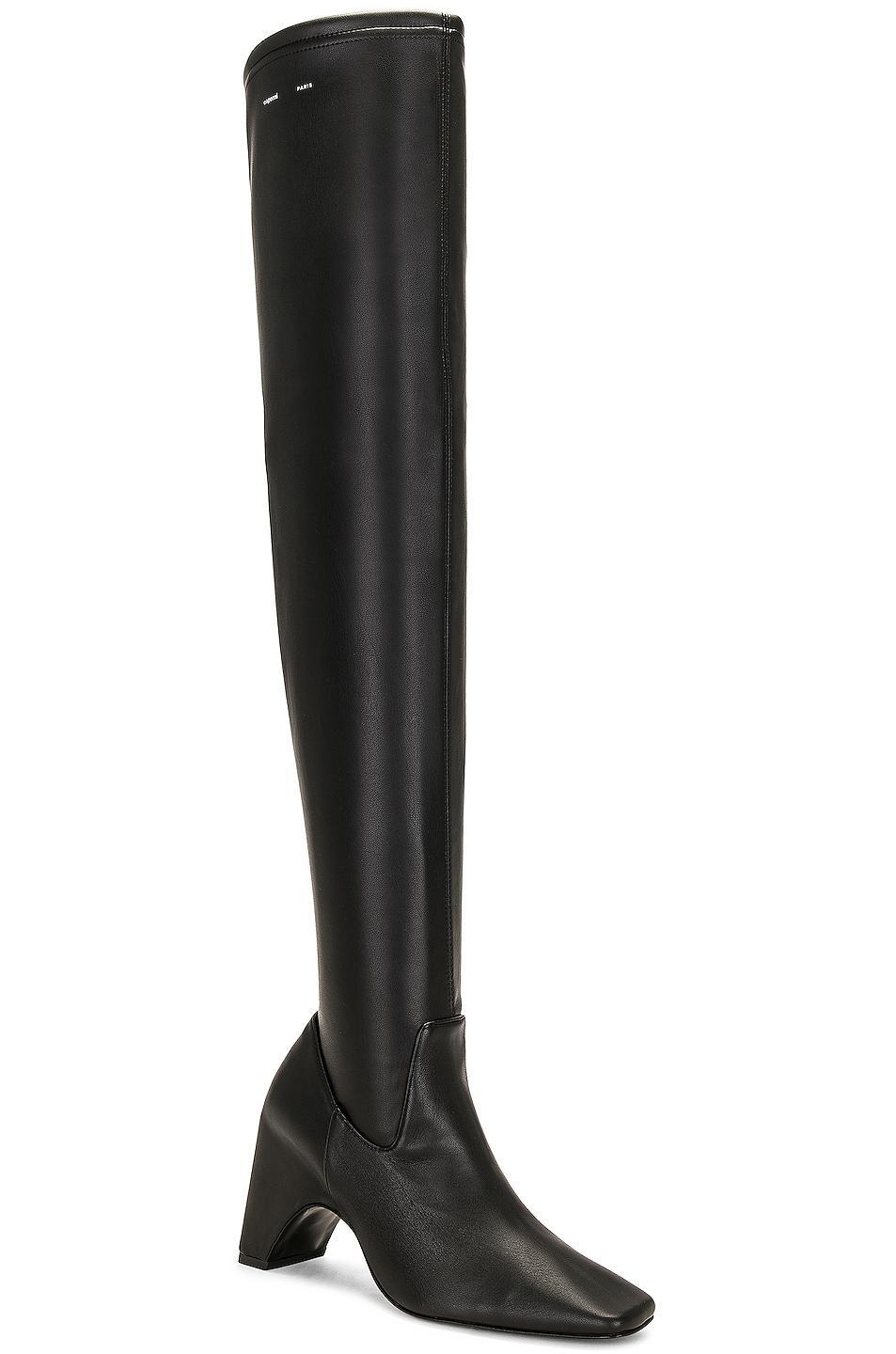 Coperni Patent Thigh High Boot in Black - Black. Size 36 (also in 37). Product Image