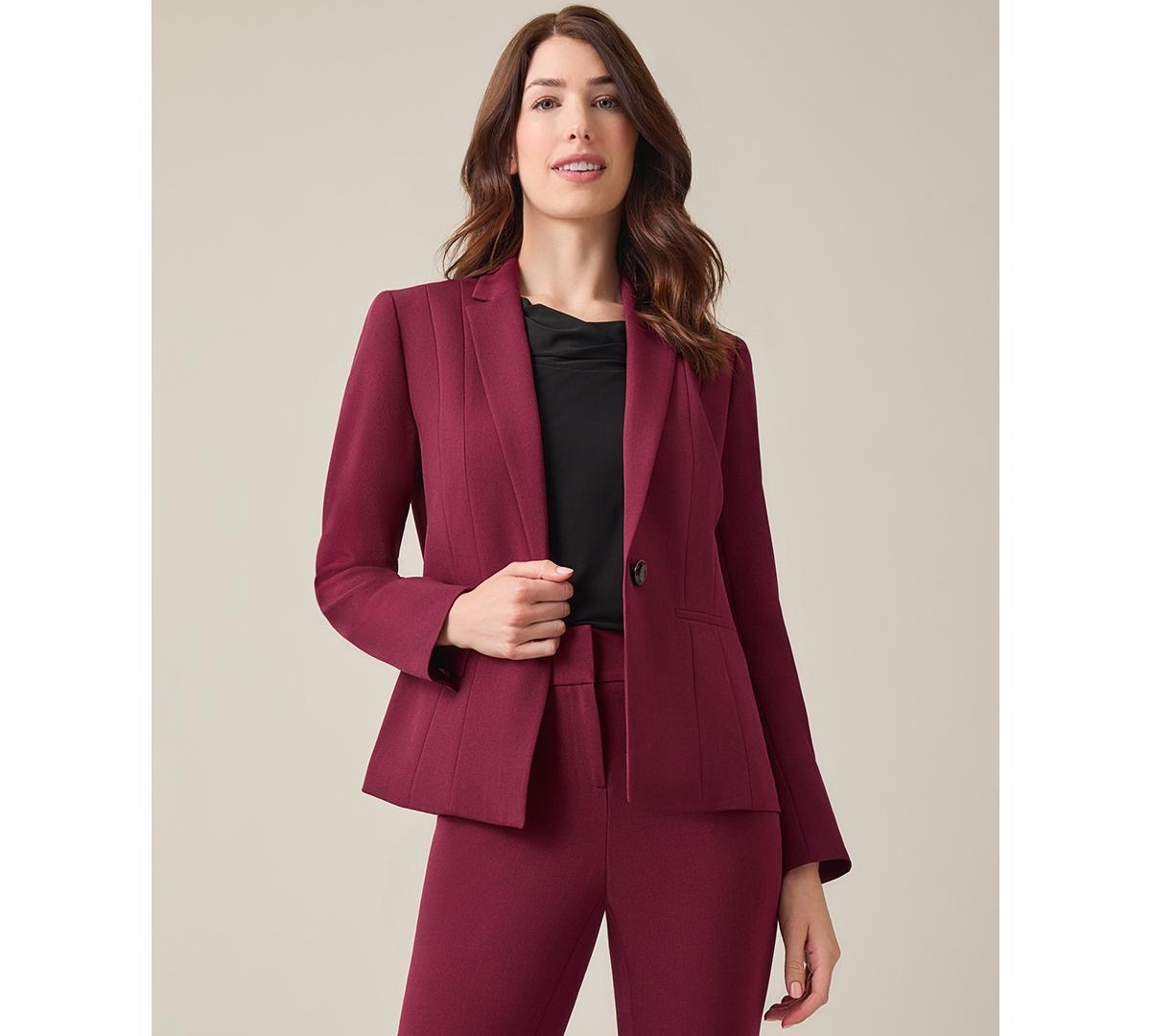 Kasper Womens Single-Button Notched-Lapel Blazer Product Image