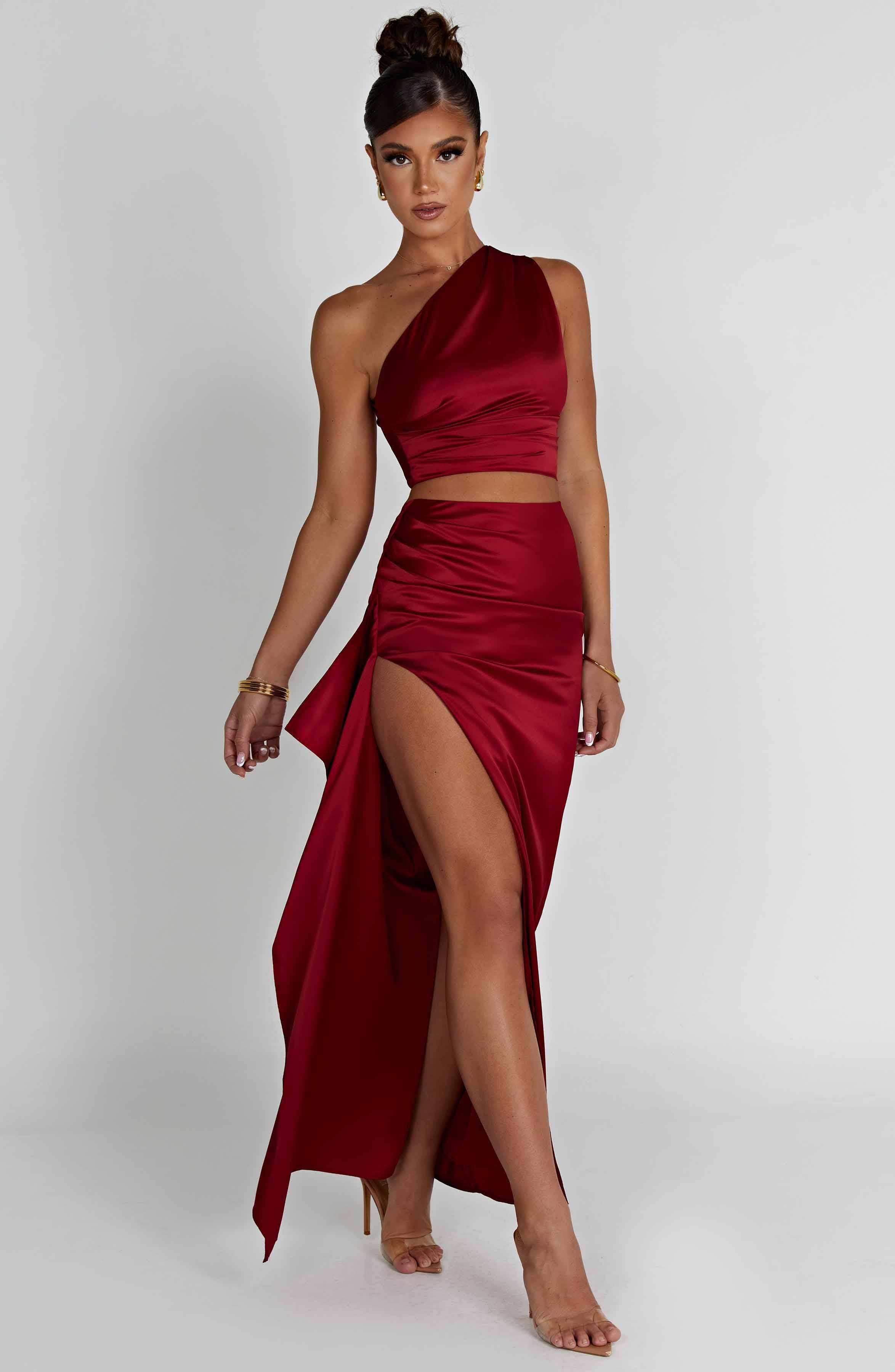 Halsey Maxi Skirt - Wine Product Image