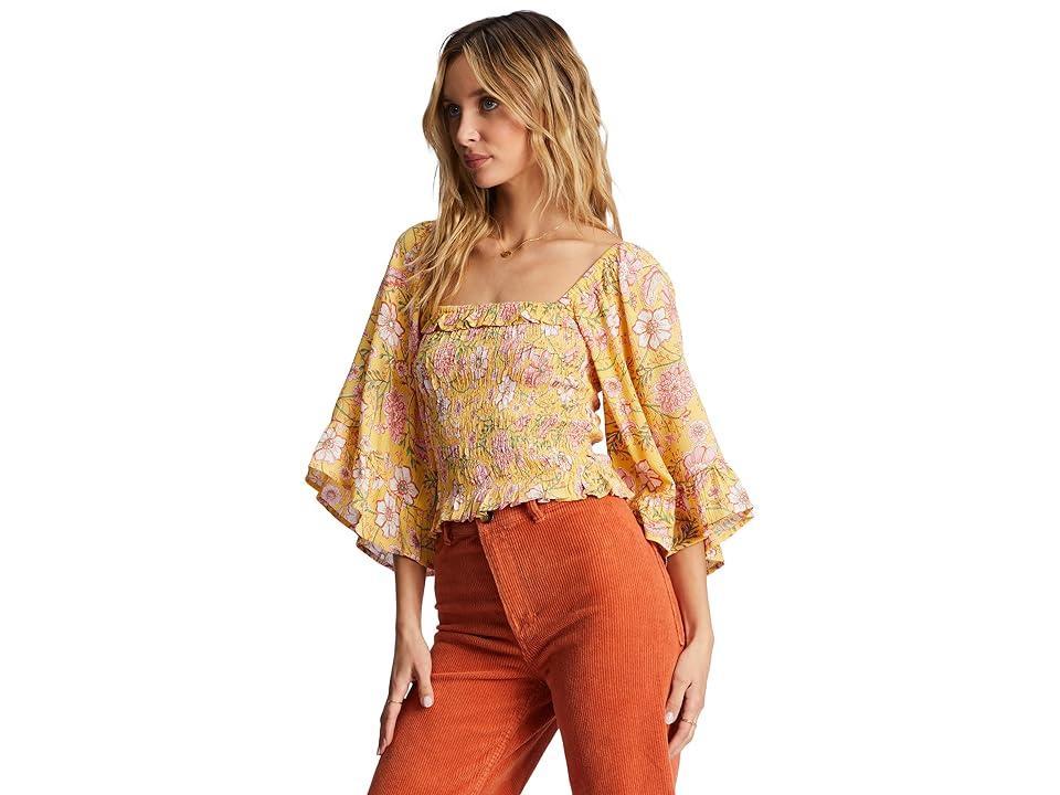 Billabong Be My Babe Woven Top (Golden Peach) Women's Clothing product image