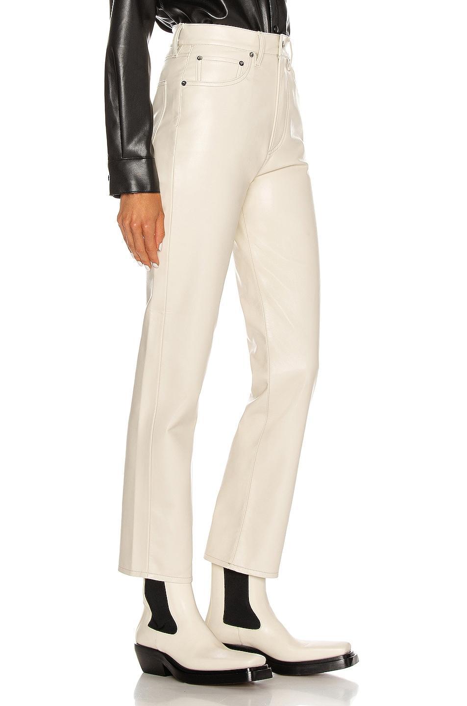 AGOLDE Recycled Leather 90's Pinch Waist White. (also in 30, 31, 32, 33). Product Image