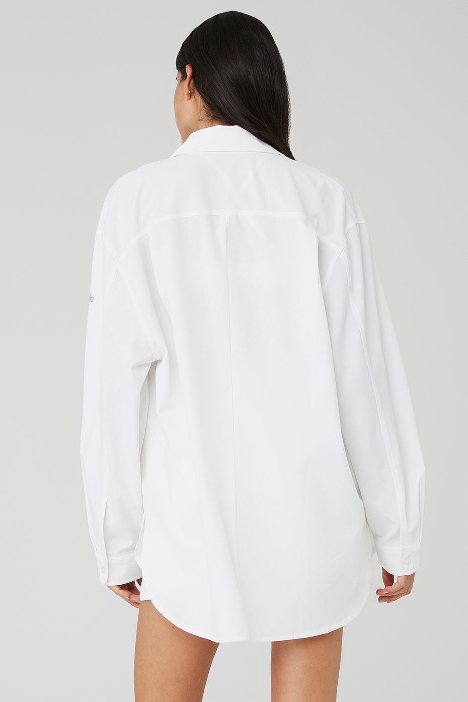 Dreamscape Button Down Long Sleeve - White Female Product Image