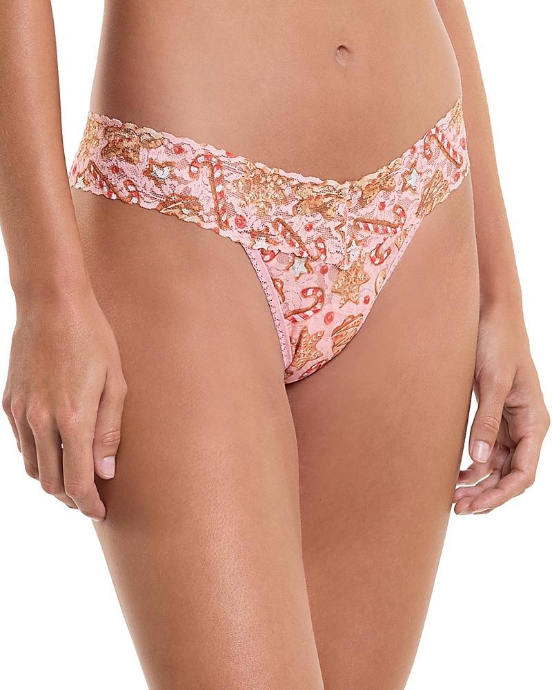 Leopard-Print Lace Low-Rise Thong Product Image