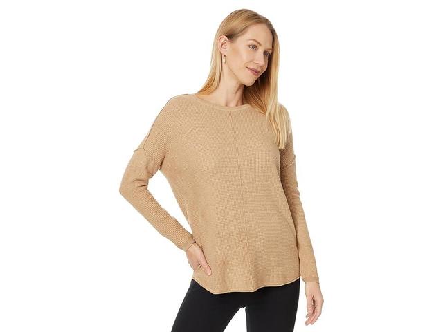 Elliott Lauren Cotton Cashmere - Waffle stitch Drop Shoulder Sweater (Sand) Women's Sweater Product Image