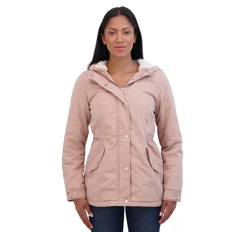 Juniors Sebby Cozy Lined Twill Hooded Anorak Coat, Womens Product Image