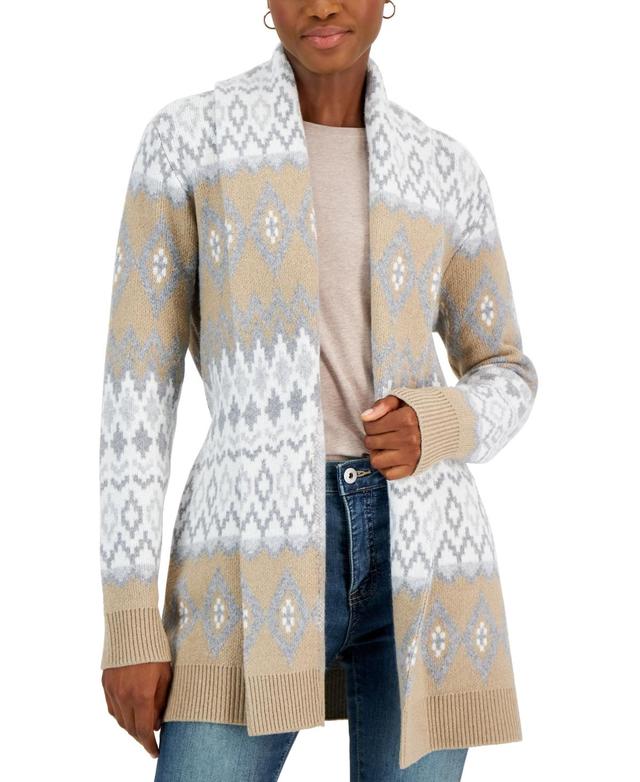 Style & Co Womens Cozy Fairisle Cardigan, Created for Macys Product Image