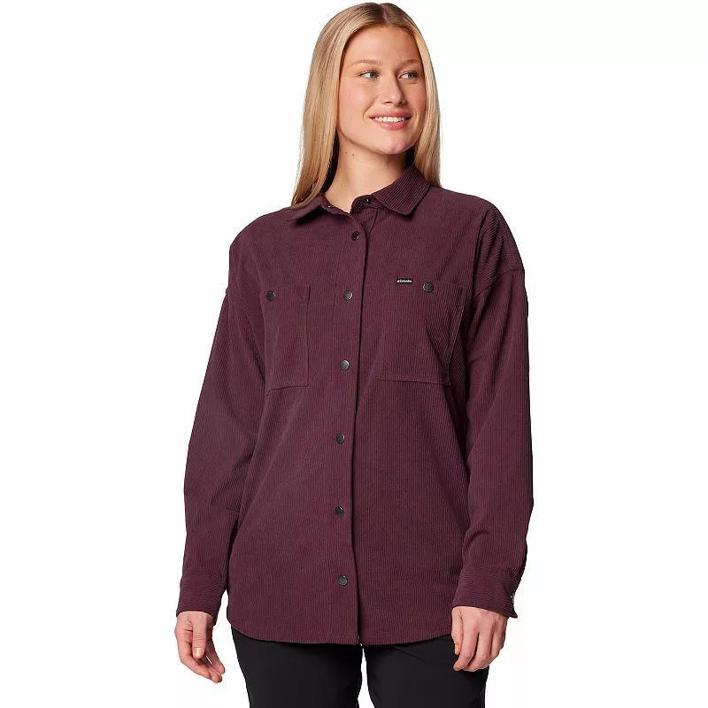 Womens Columbia Blue Point Creek Corduroy Shirt Jacket Product Image