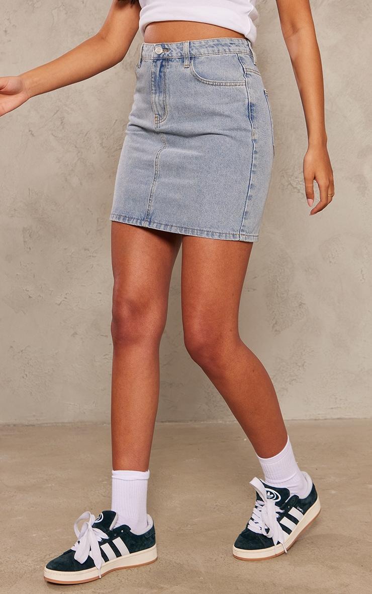 Tall Vintage Wash Mid Rise Denim Mini Skirt Product Image