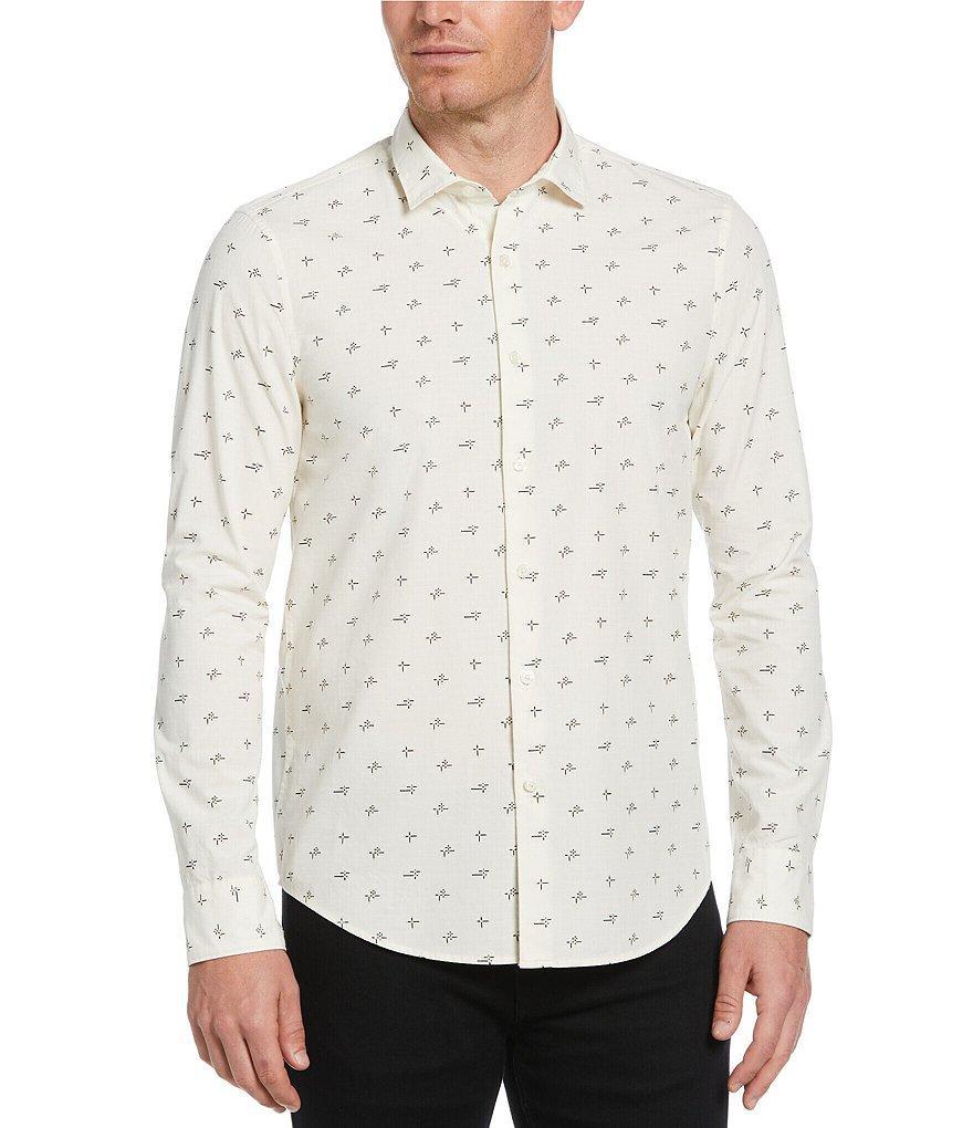 Perry Ellis Geo Print Long Sleeve Woven Shirt Product Image