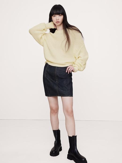 Oversized Crew-Neck Cotton Sweater Product Image