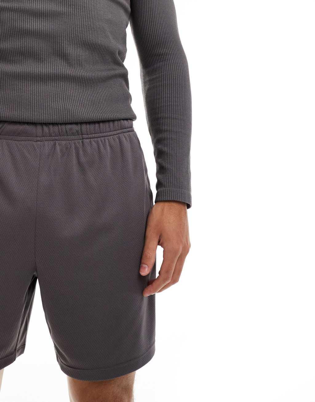 ASOS 4505 mesh panel training short in charcoal Product Image