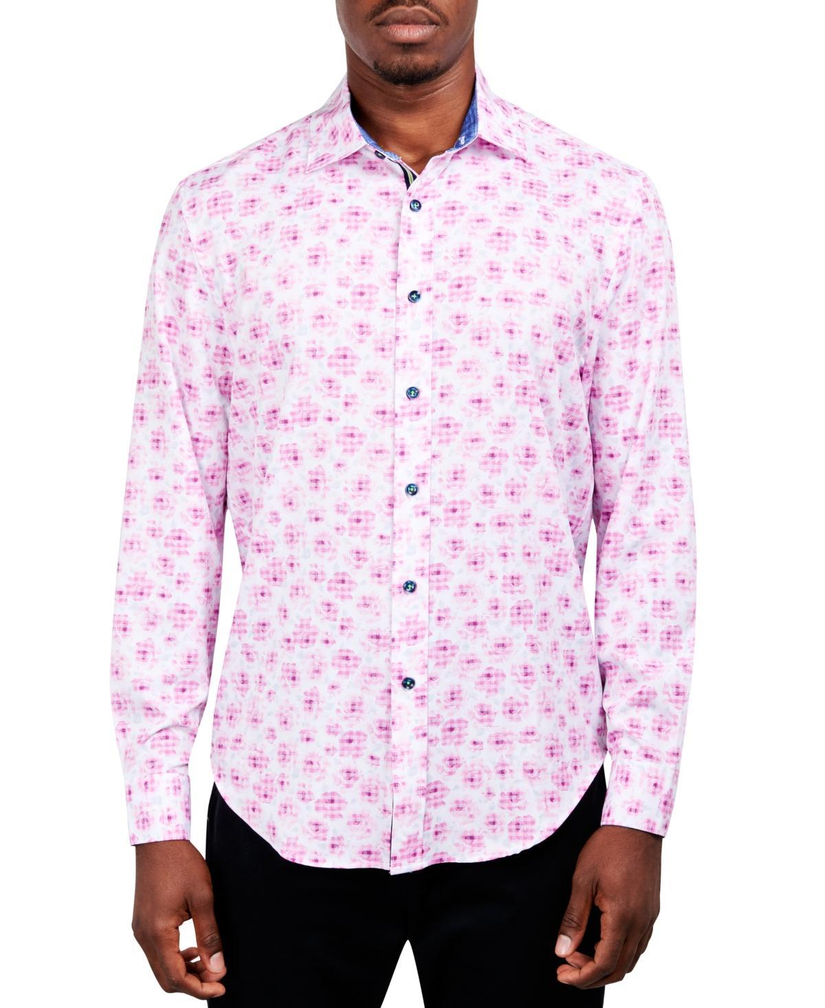 Society of Threads Mens Slim-Fit Performance Stretch Floral Long-Sleeve Button-Down Shirt Product Image