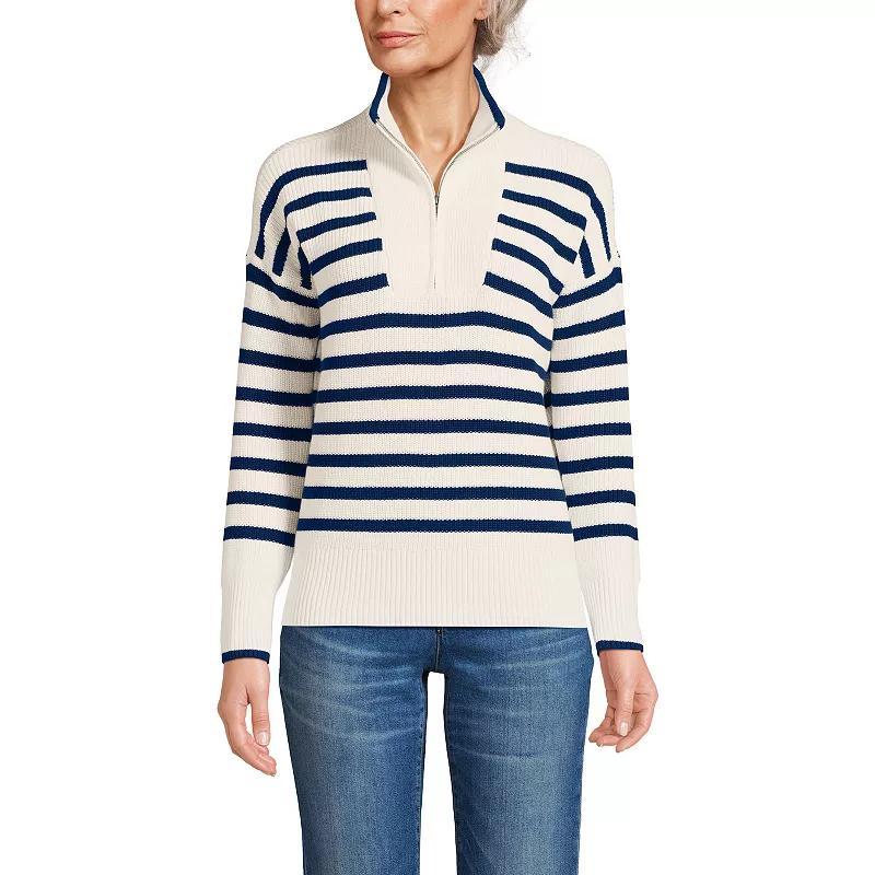 Womens Lands End Drifter Quarter Zip Sweater Product Image