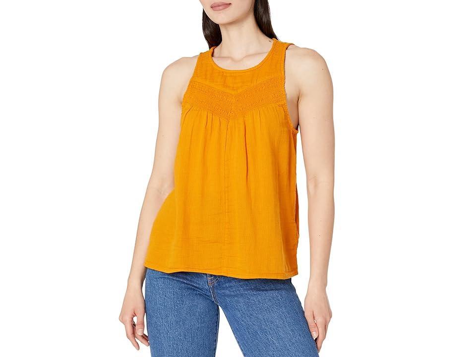 prAna Seakissed Organic Cotton Textured Smocked Panel Tank -  S Product Image