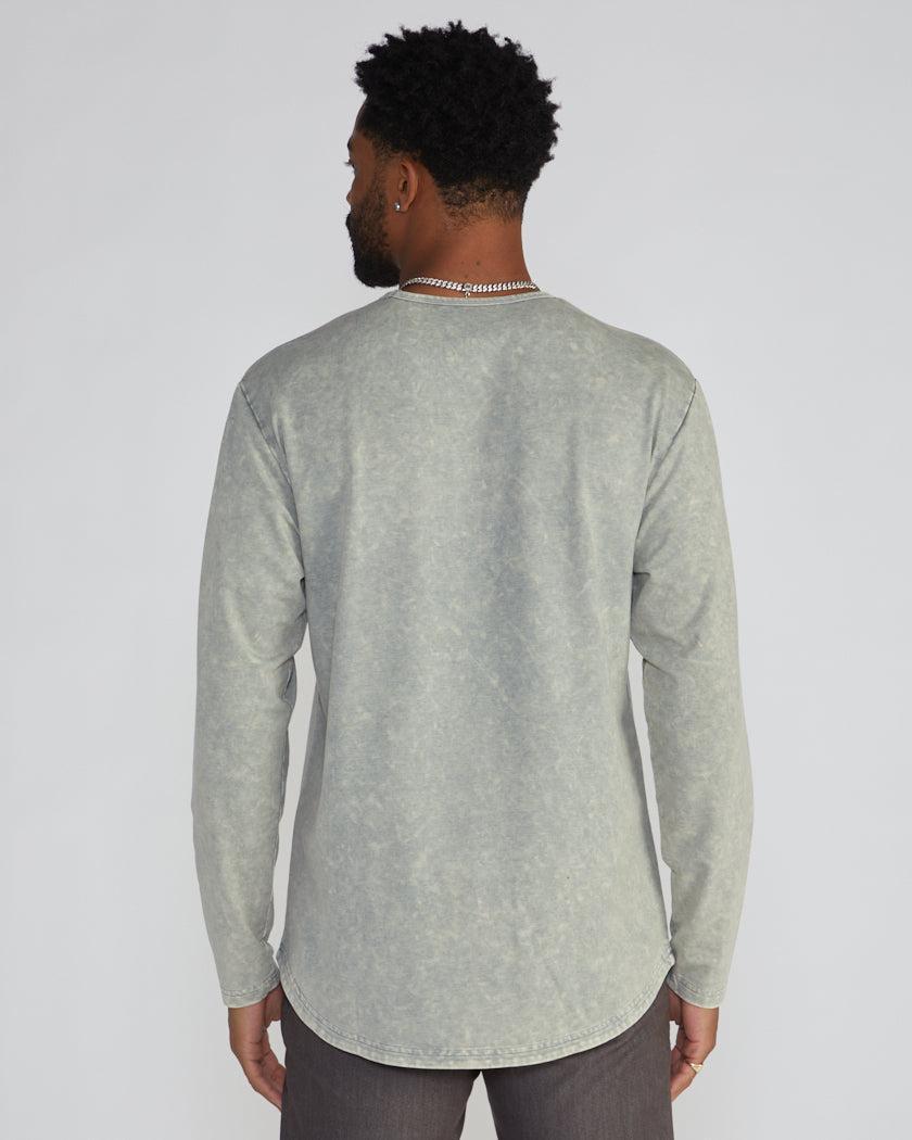 Acid Wash Drop-Cut Long Sleeve Product Image