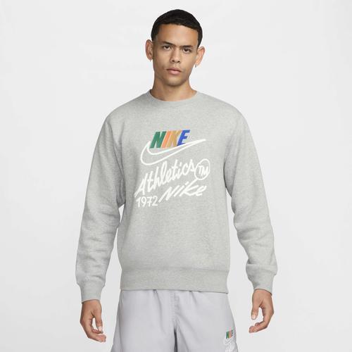 Nike Mens Nike Club Futura Crew - Mens Dk Grey Heather/Lt Smoke Grey Product Image