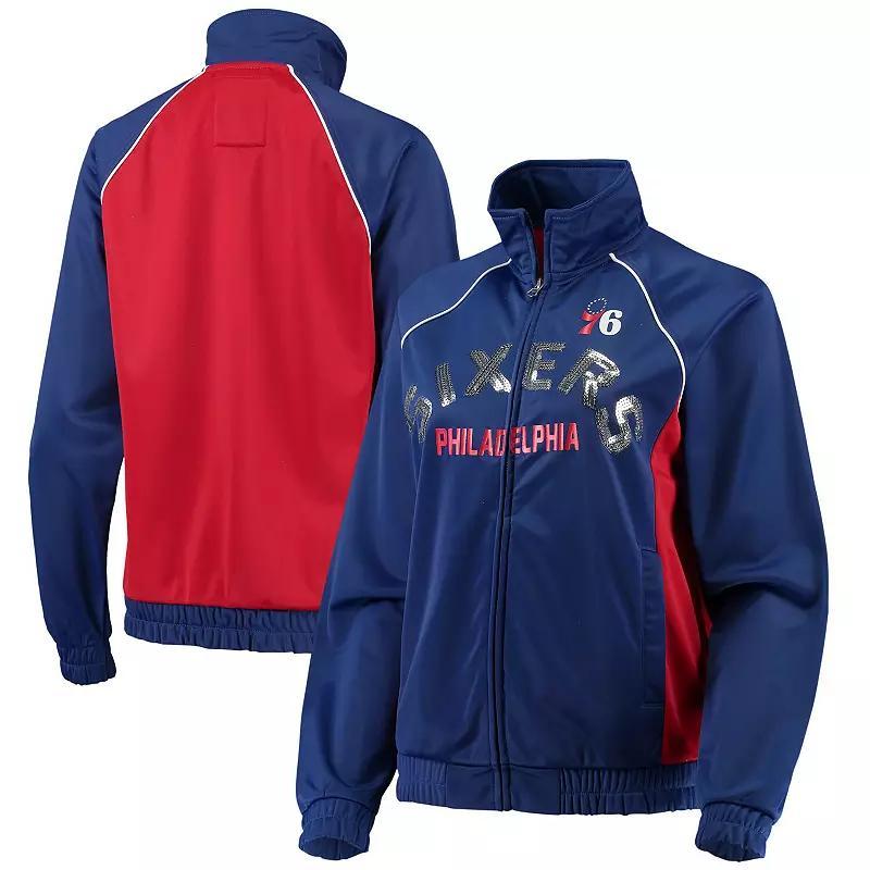 Womens G-III 4Her by Carl Banks Royal/Red Philadelphia 76ers Backfield Raglan Full-Zip Track Jacket Product Image