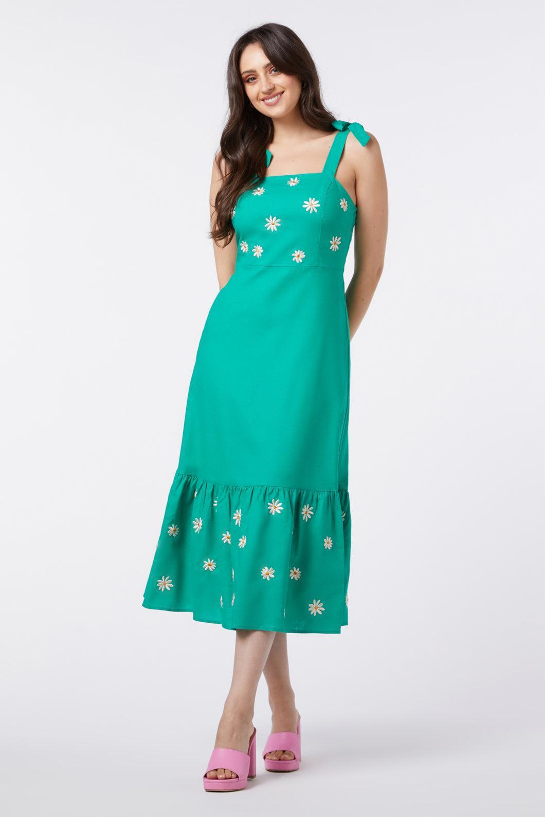 Pattie Embroidered Midi Dress Product Image