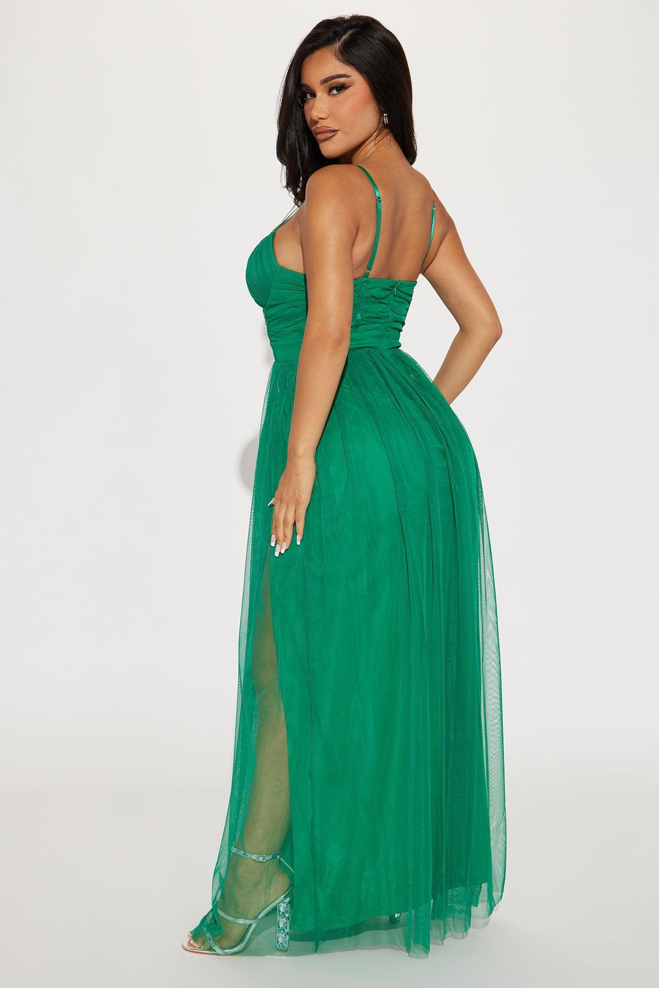 Sweet Memories Tulle Maxi Dress - Green Product Image