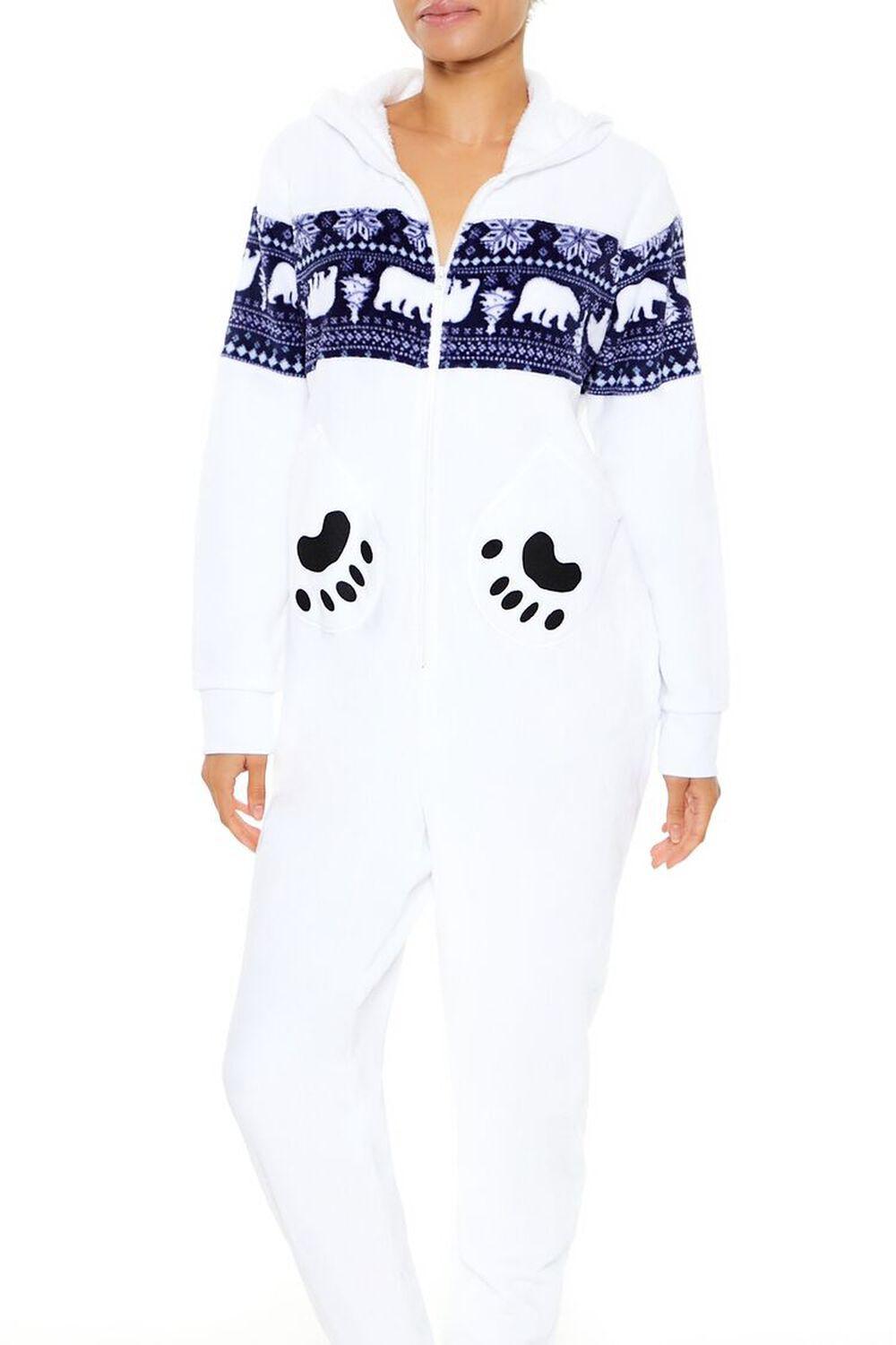 Hooded Polar Bear Jumpsuit | Forever 21 Product Image