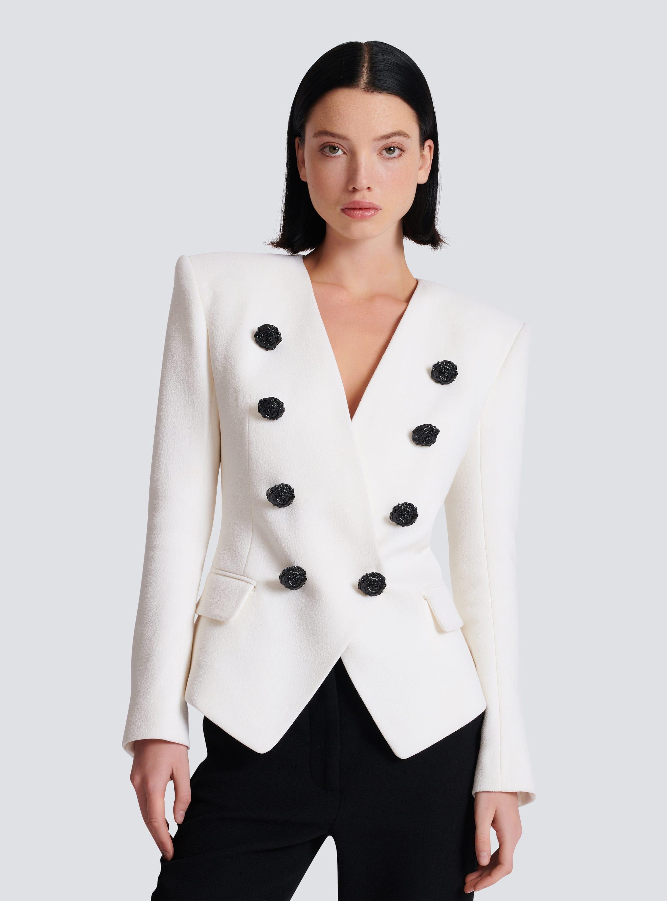 8-button double crepe jacket Product Image