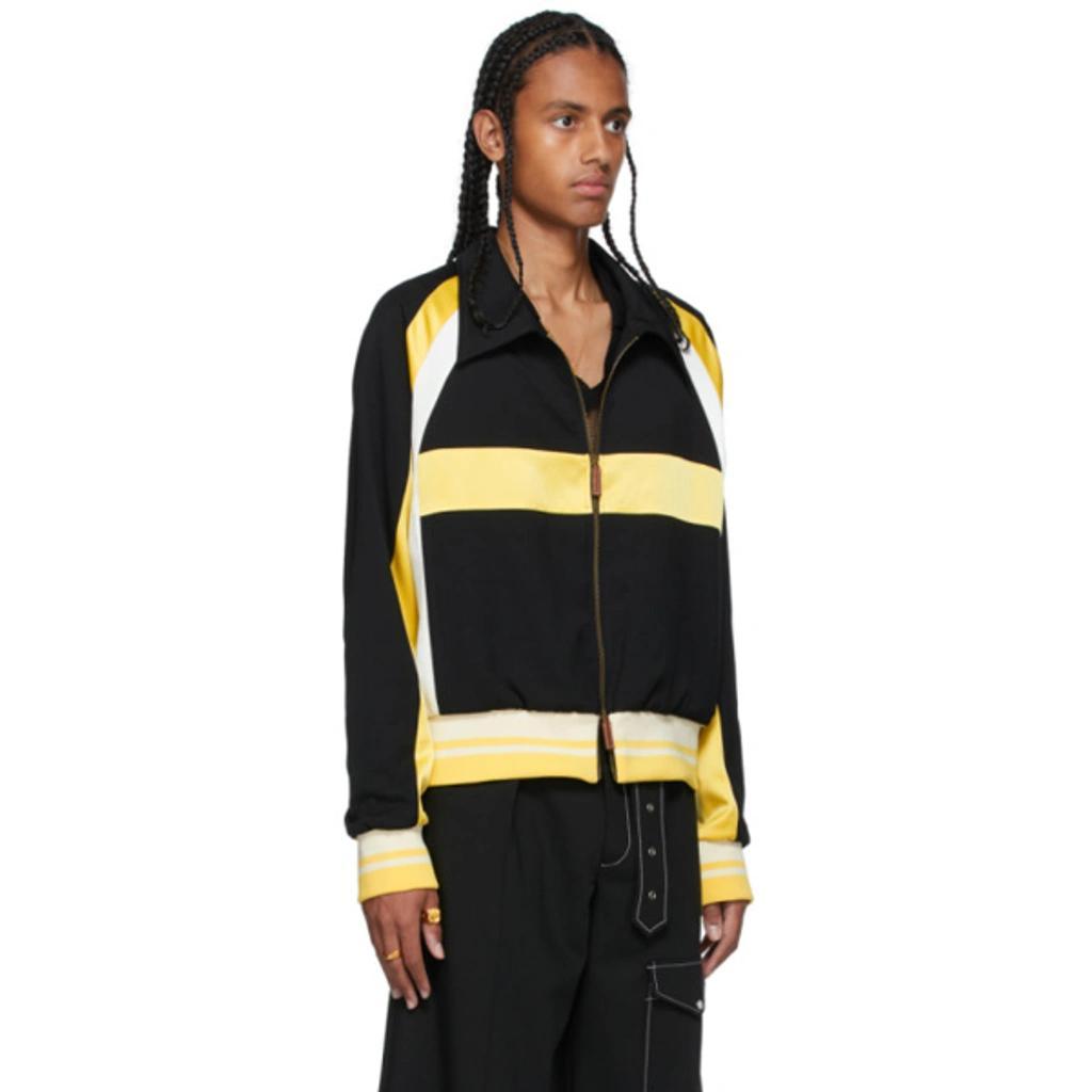 WALES BONNER Black & Yellow Wool Isaacs Jacket Product Image