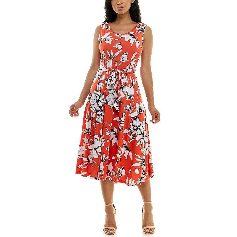 Womens Nina Leonard Print Midi Dress Product Image