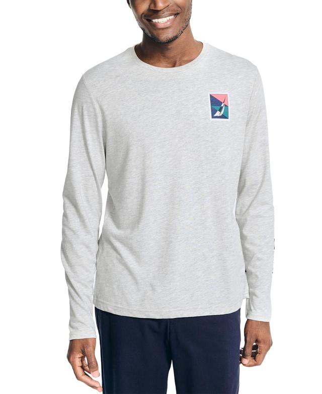 Nautica Mens Classic-Fit Logo Graphic Long-Sleeve T-Shirt Product Image