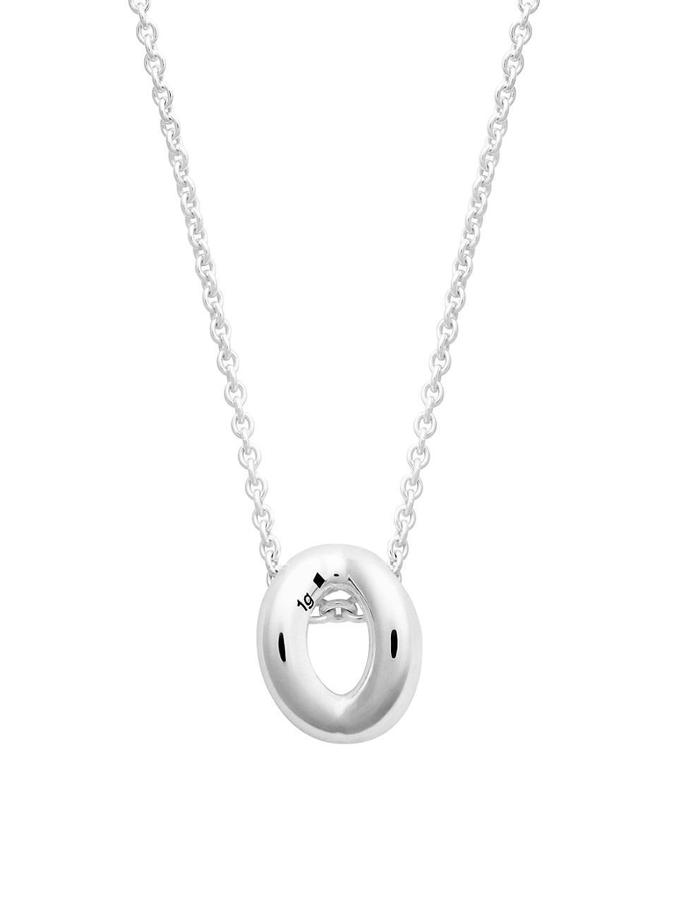 Mens 1G Polished Sterling Silver Entrelacs Pendant & Chain Necklace Product Image