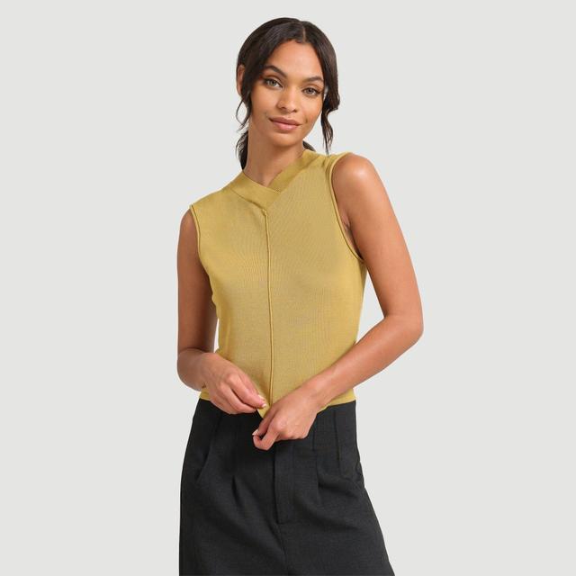 Priya V-Neck Cropped Sweater Tank Product Image