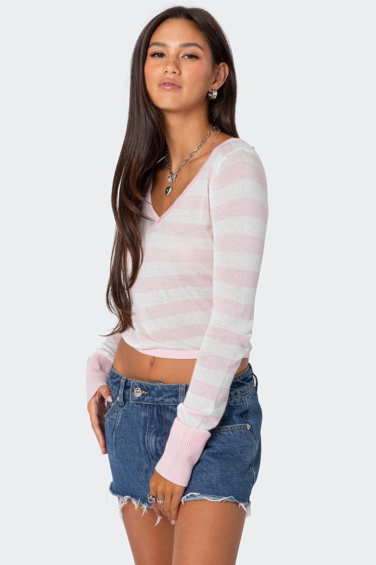 Candice Striped Knit Top Product Image