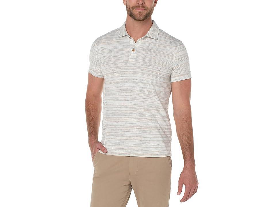 Liverpool Los Angeles Space Dye Short Sleeve Polo (Cream/Multi) Men's Short Sleeve Knit Product Image