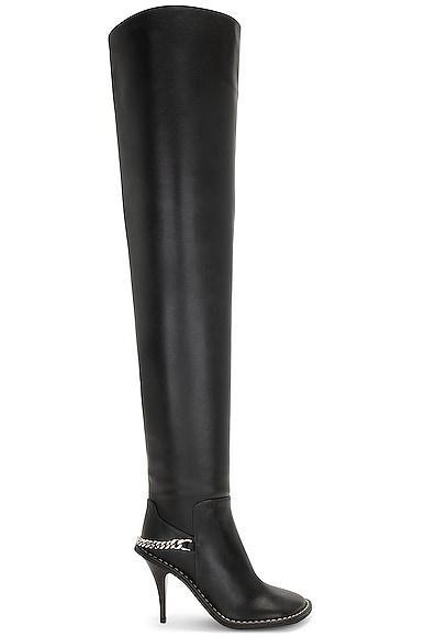 Stella McCartney Ryder Over The Knee Boot in Black - Black. Size 36 (also in 38). Product Image