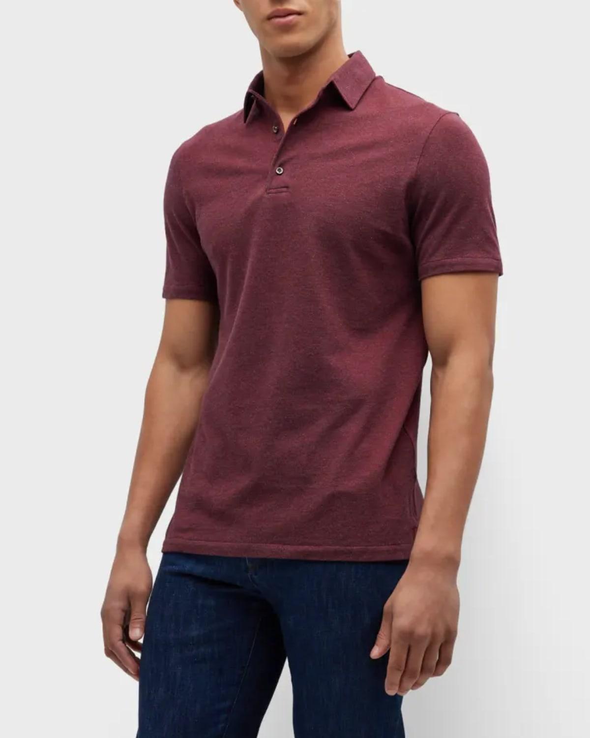 Mens Short Sleeve Washed Pique Polo Shirt Product Image