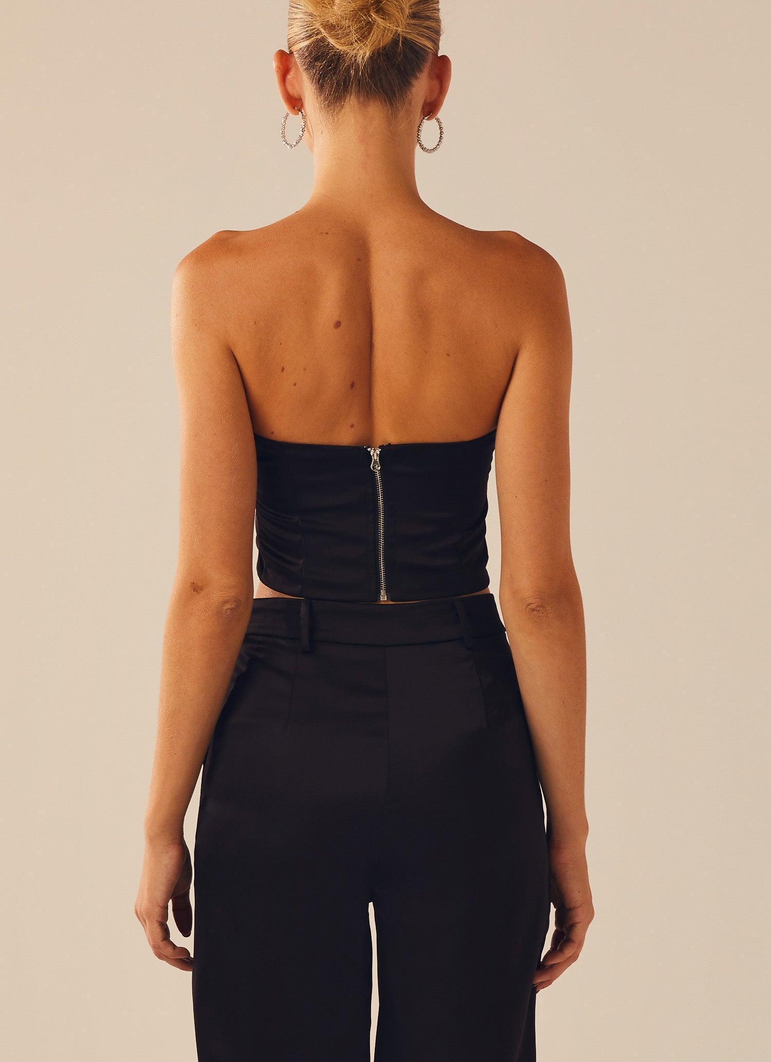 Meet At Midnight Bustier Top - Onyx Product Image