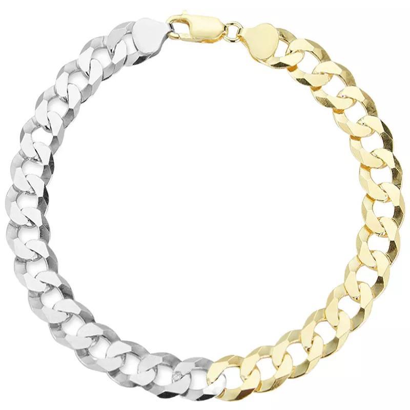 Sunkissed Sterling 14k Gold Over Silver & Sterling Silver Curb Chain Anklet, Womens Two Tone Product Image