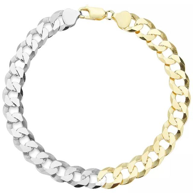 Sunkissed Sterling 14k Gold Over Silver & Sterling Silver Curb Chain Anklet, Womens Two Tone Product Image