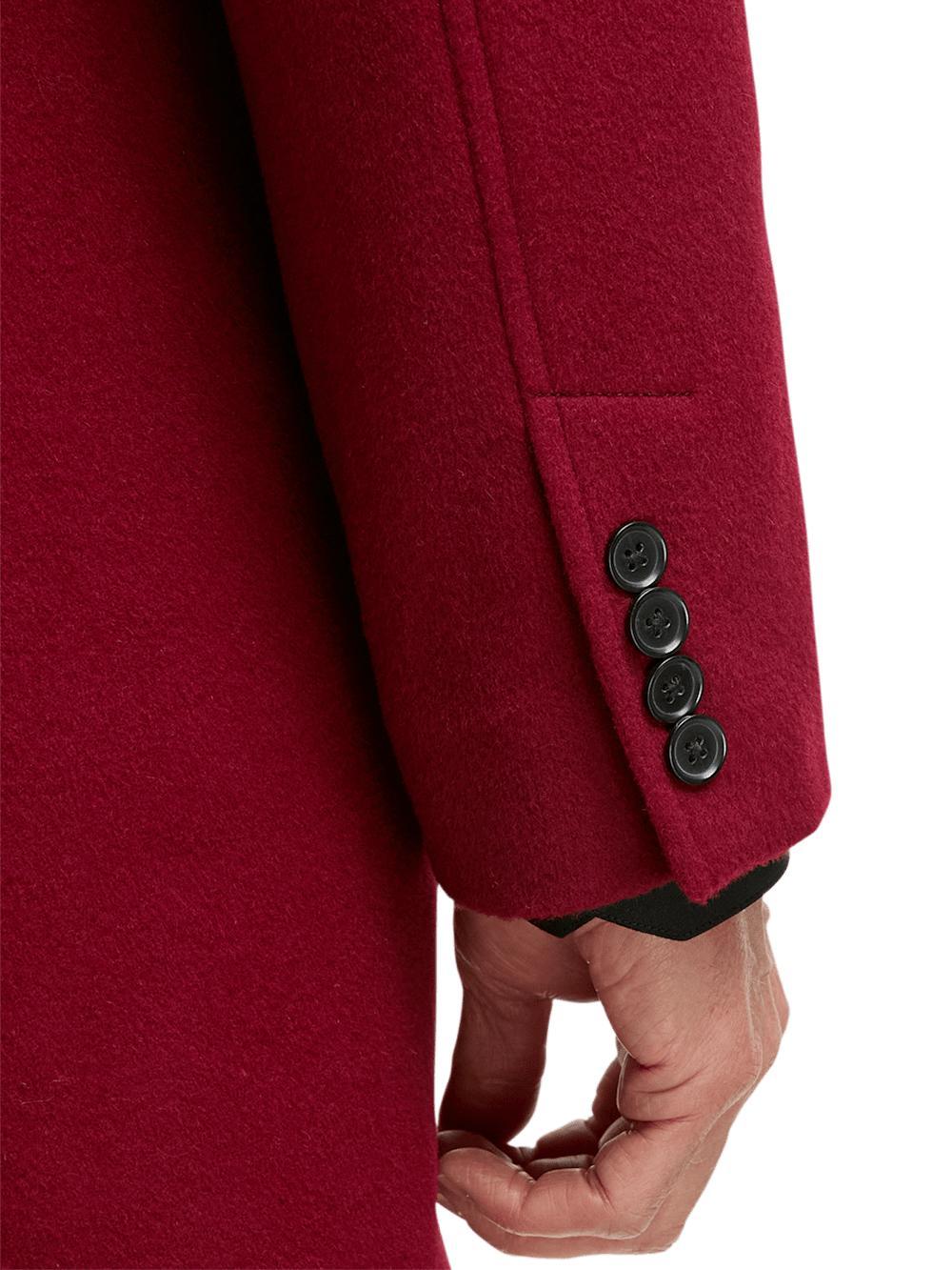 Wool Single Breasted Topcoat - Red Product Image