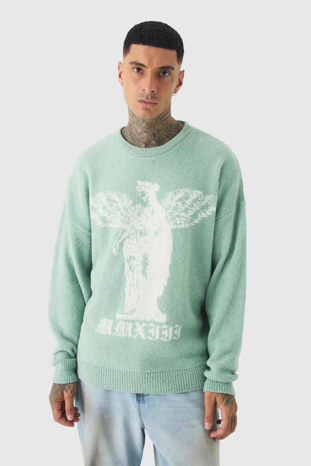 Tall Boucle Knit Renaissance Crew Neck Sweater | boohooMAN USA Product Image